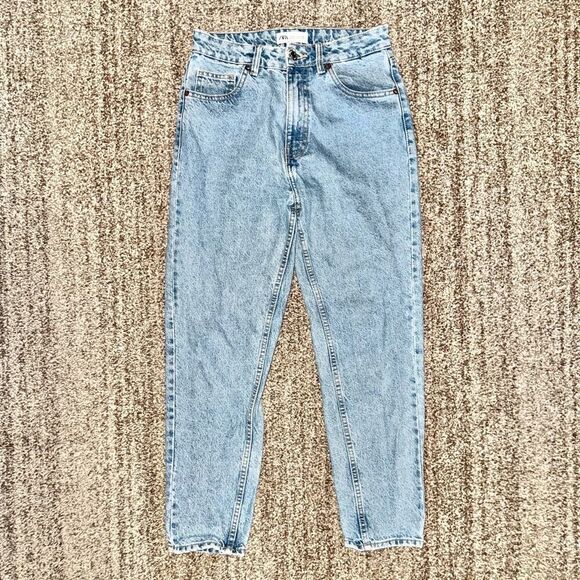 ZARA Women's Mid Rise Light Denim Blue Relaxed Jeans Size 4 - Picture 9 of 12